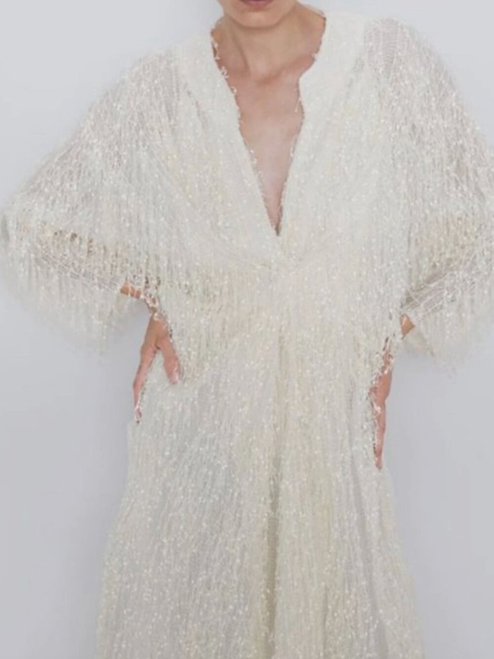 Zara Fringe Midi Dress